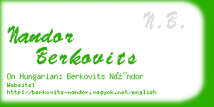 nandor berkovits business card